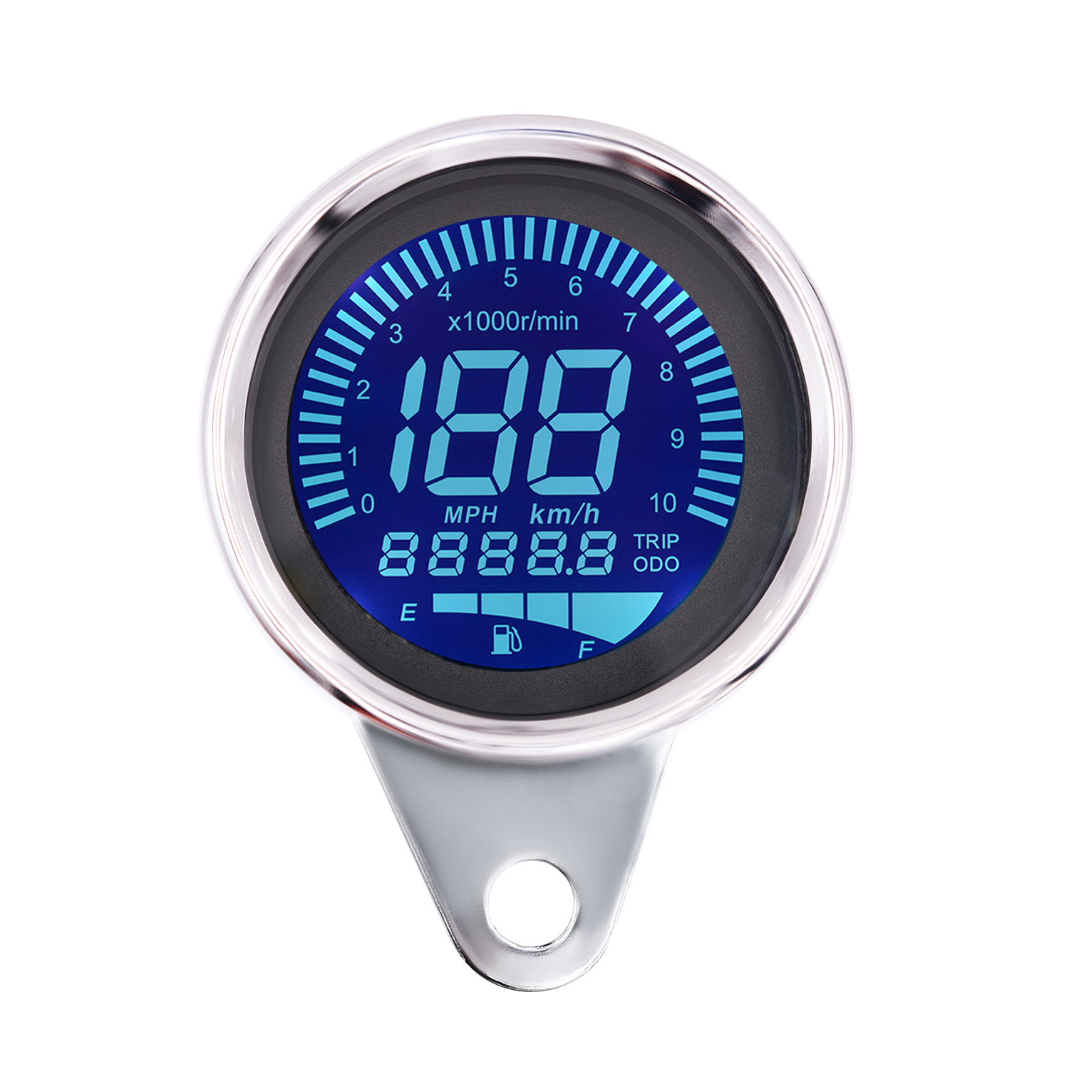 4 In 1 Motorcycle Digital Led Lcd Odometer Speedometer Tachometer Speed Gauge
