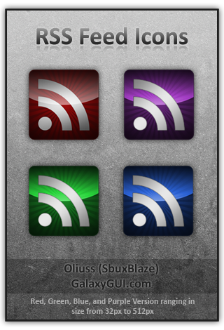 RSS Feed Icons by =Oliuss：华丽系的图标，尺寸繁多