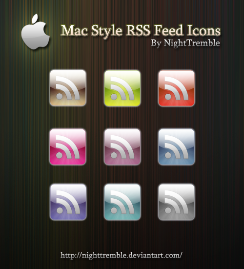 Mac Style RSS Feed Icons by ~NightTremble：仅仅是该图的一个PSD