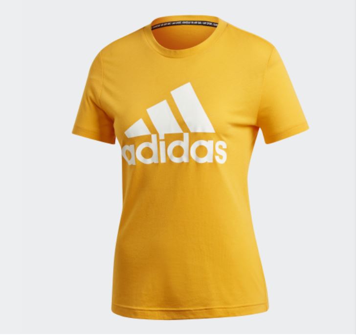 Adidas W MH BOS TEE 女款黃色短袖上衣-NO.EB3794