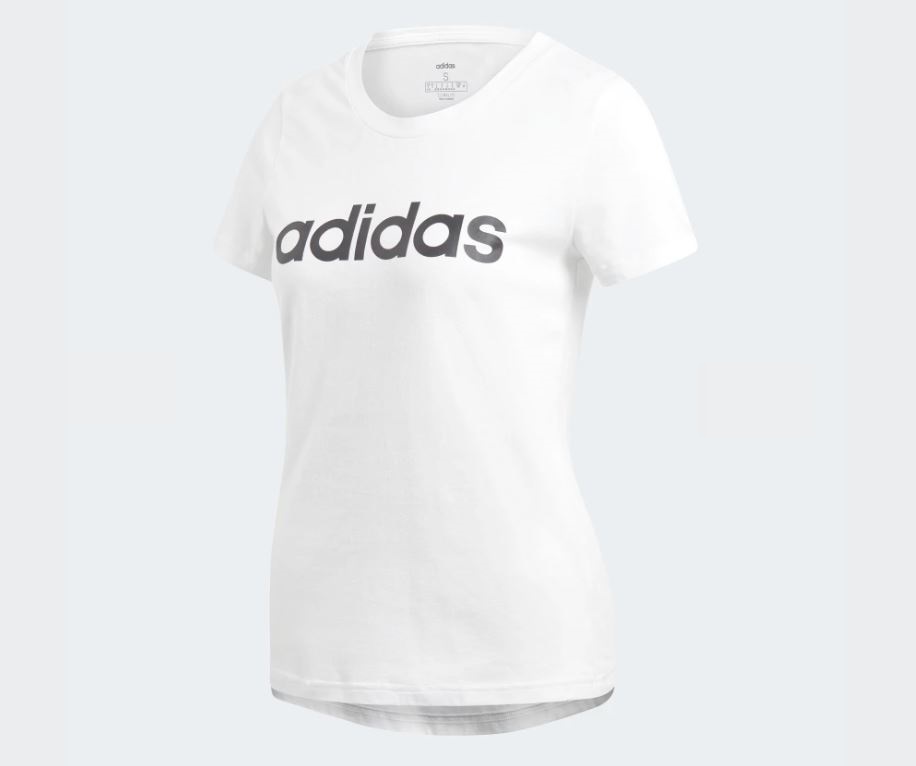 Adidas ESSENTIALS LINEAR T-SHIRT 女款白色短袖上衣-NO.DU0629