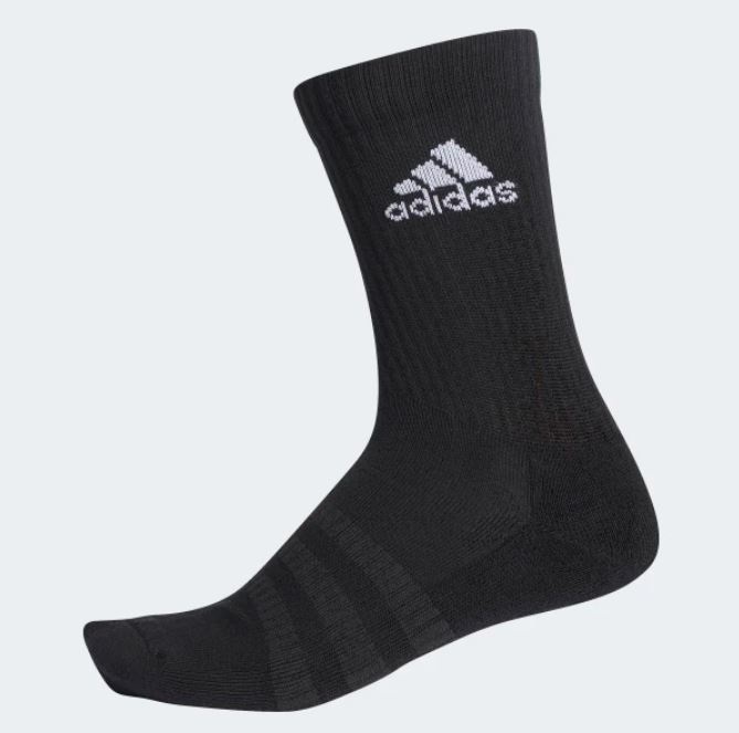Adidas CUSHIONED CREW SOCKS 運動黑襪-NO.DZ9360