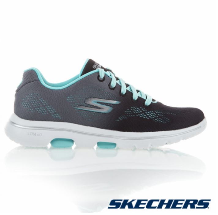 SKECHERS系列-GOWALK 5 女款黑綠運動健走鞋-NO.15929BKAQ