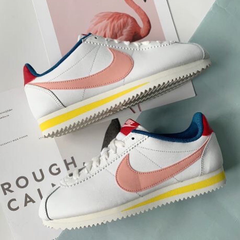 NIKE系列-CLASSIC CORTEZ LEATHER 女款白粉LOGO休閒阿甘鞋-NO.807471114