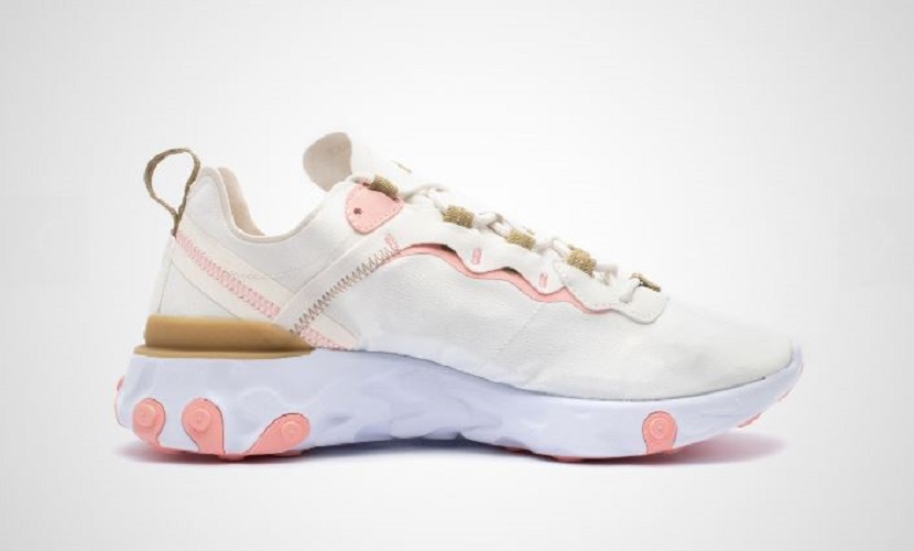 NIKE系列-React Element 55 女款米白粉運動休閒鞋-NO.BQ2728007