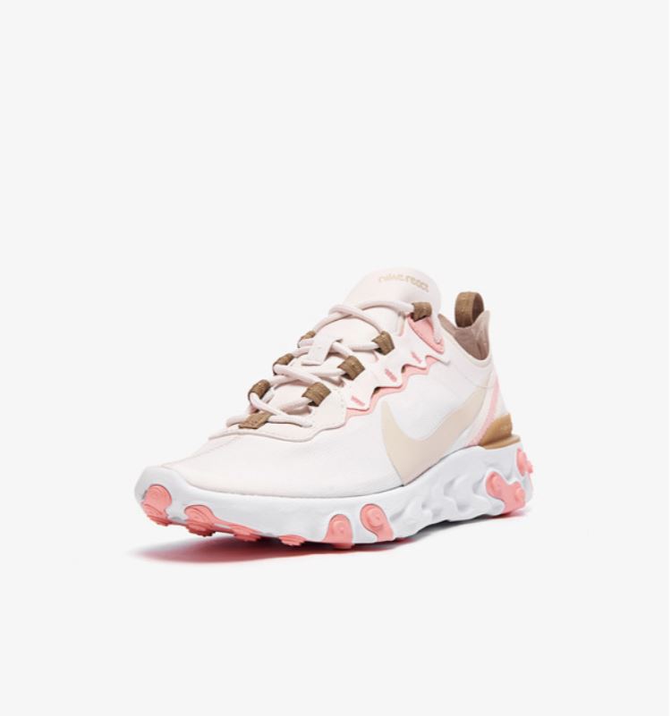 NIKE系列-React Element 55 女款米白粉運動休閒鞋-NO.BQ2728007