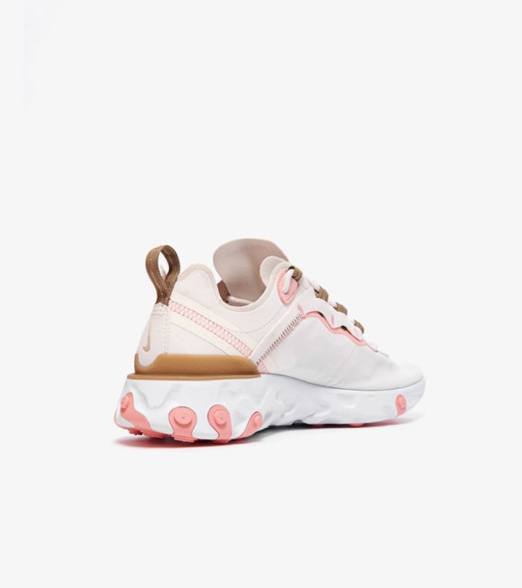 NIKE系列-React Element 55 女款米白粉運動休閒鞋-NO.BQ2728007