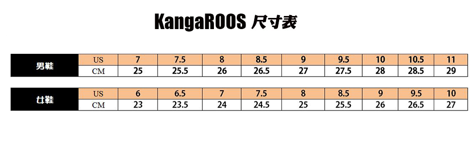 KangaROOS 男款橘色LOGO黑色運動休閒鞋-NO.KM91170