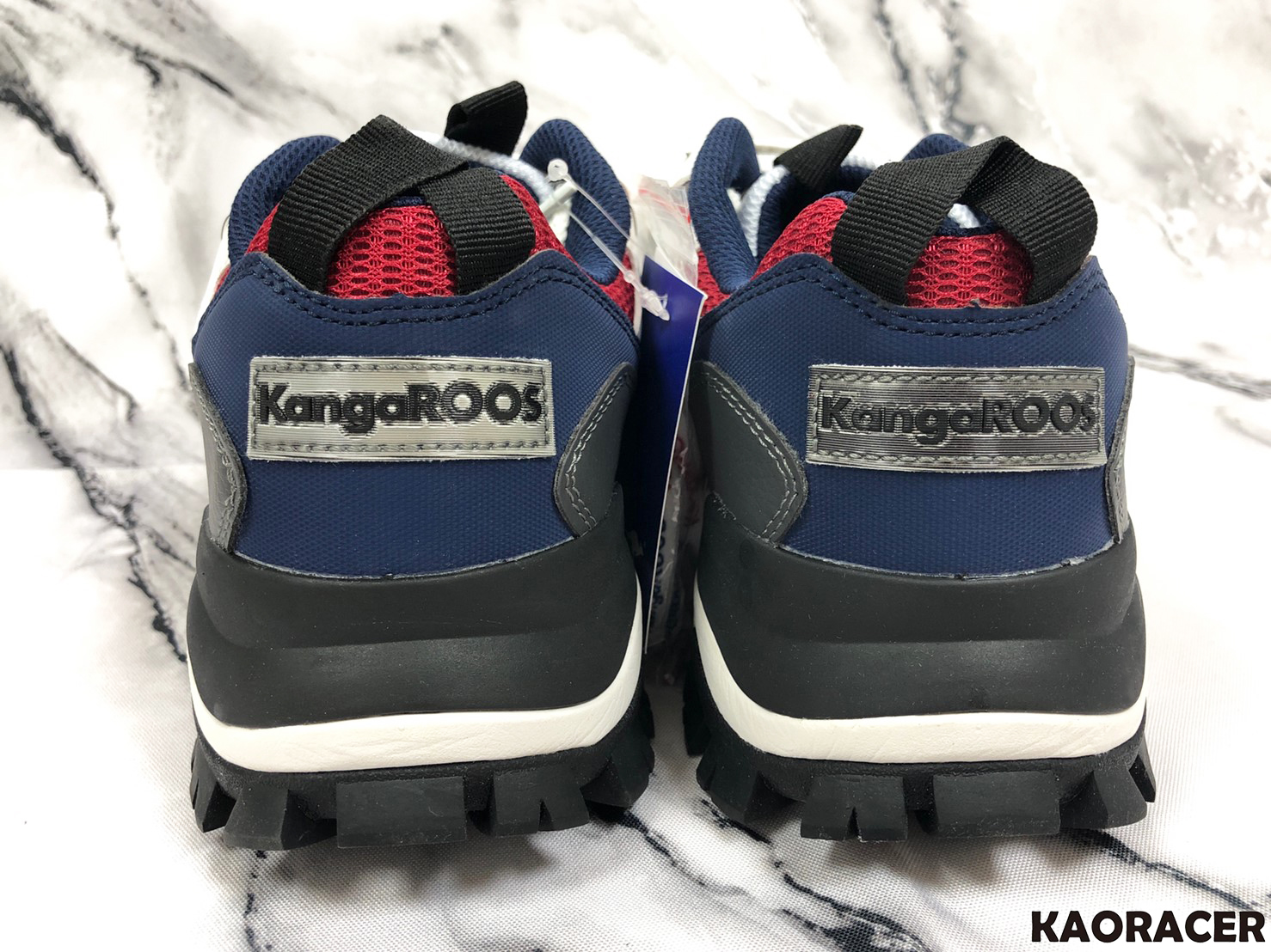 KangaROOS 男款橘色LOGO藍白色運動休閒鞋-NO.KM91176