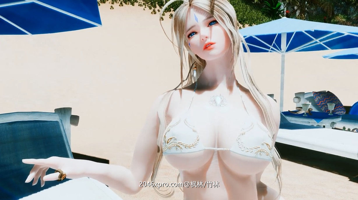 [3D同人/全动态]我的女神同人：海滩上的女神贝露丹蒂！1080HD版[新作/超美/500M] - 浅忆ACG