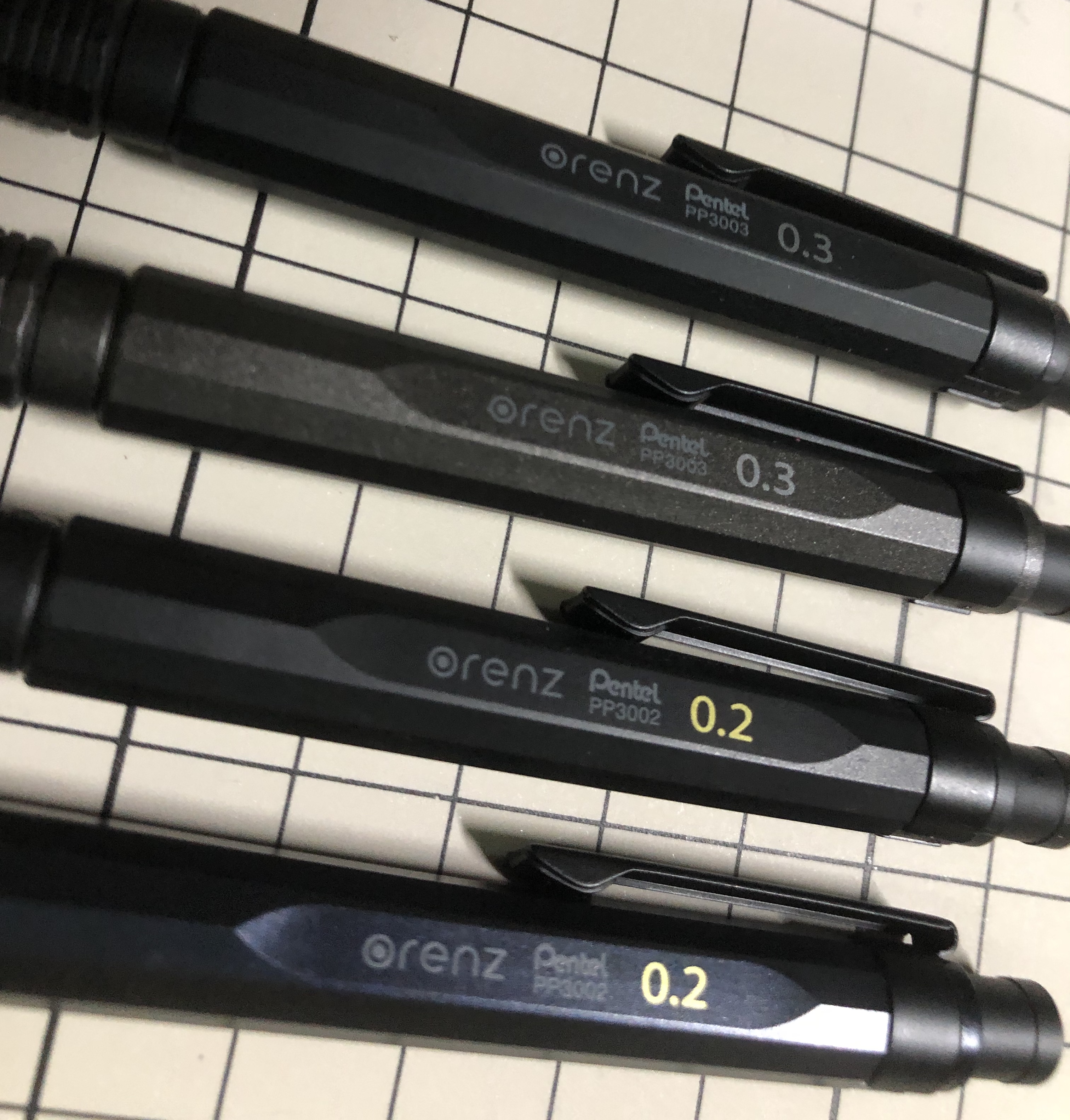 オレンジネロ: ブラック 0.3 / ガンメタル 0.3（限定） / ブラック 0.2