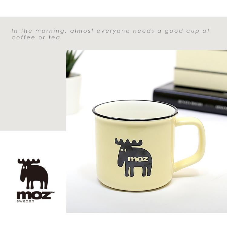 moz Sweden Nordic Moose Mug 300ml-Cream Yellow - Cups - Porcelain Yellow