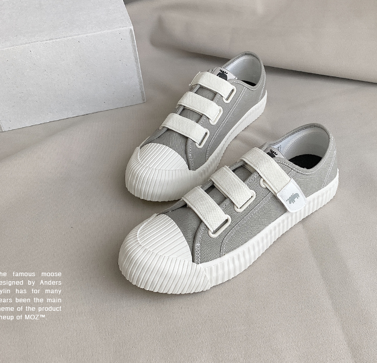 moz Swedish thick-soled moose devil felt canvas biscuit shoes (Cement gray) - Women's Casual Shoes - Cotton & Hemp Gray