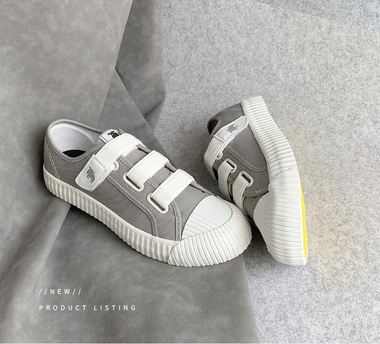 moz Swedish thick-soled moose devil felt canvas biscuit shoes (Cement gray) - Women's Casual Shoes - Cotton & Hemp Gray