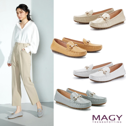 MAGY
馬銜釦壓紋牛皮平底鞋