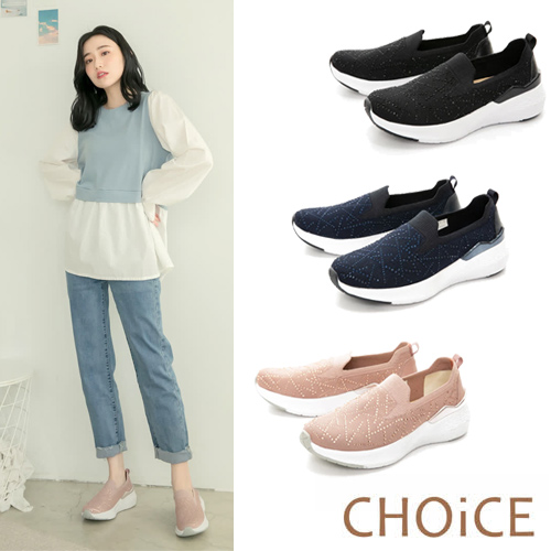 CHOiCE
燙鑽布面厚底休閒鞋