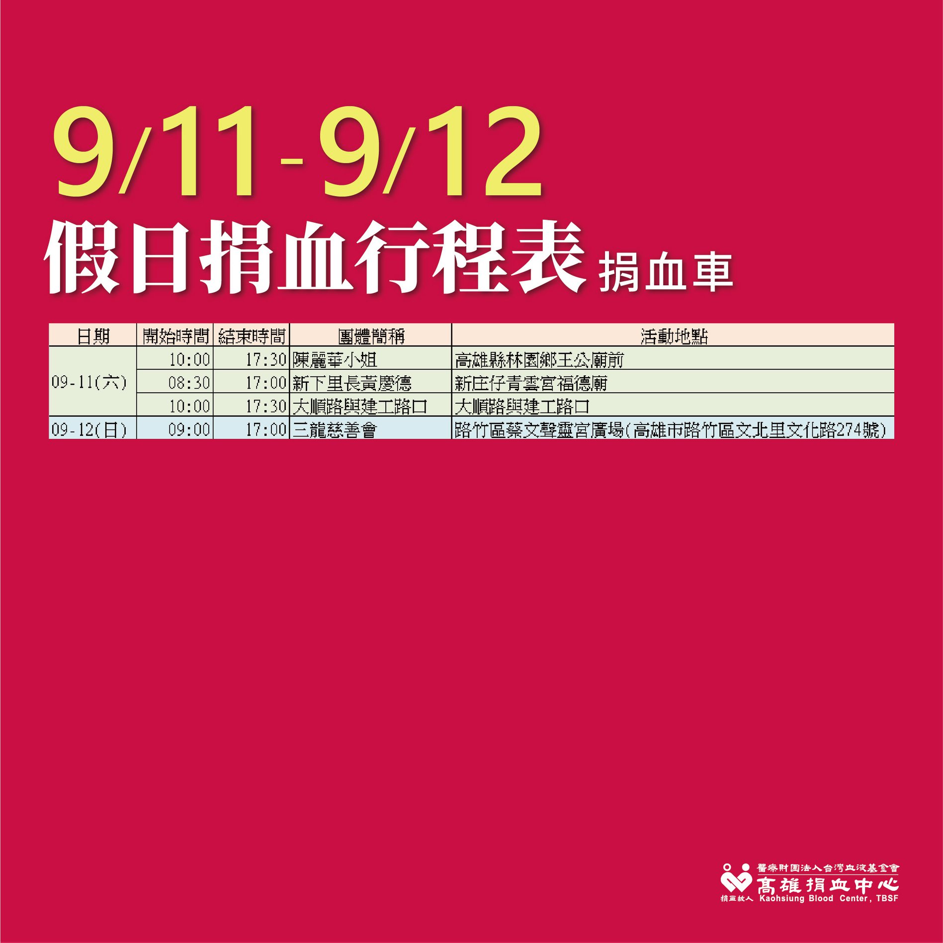 圖 9/11-12(六日)捐血活動送月餅/禮券$