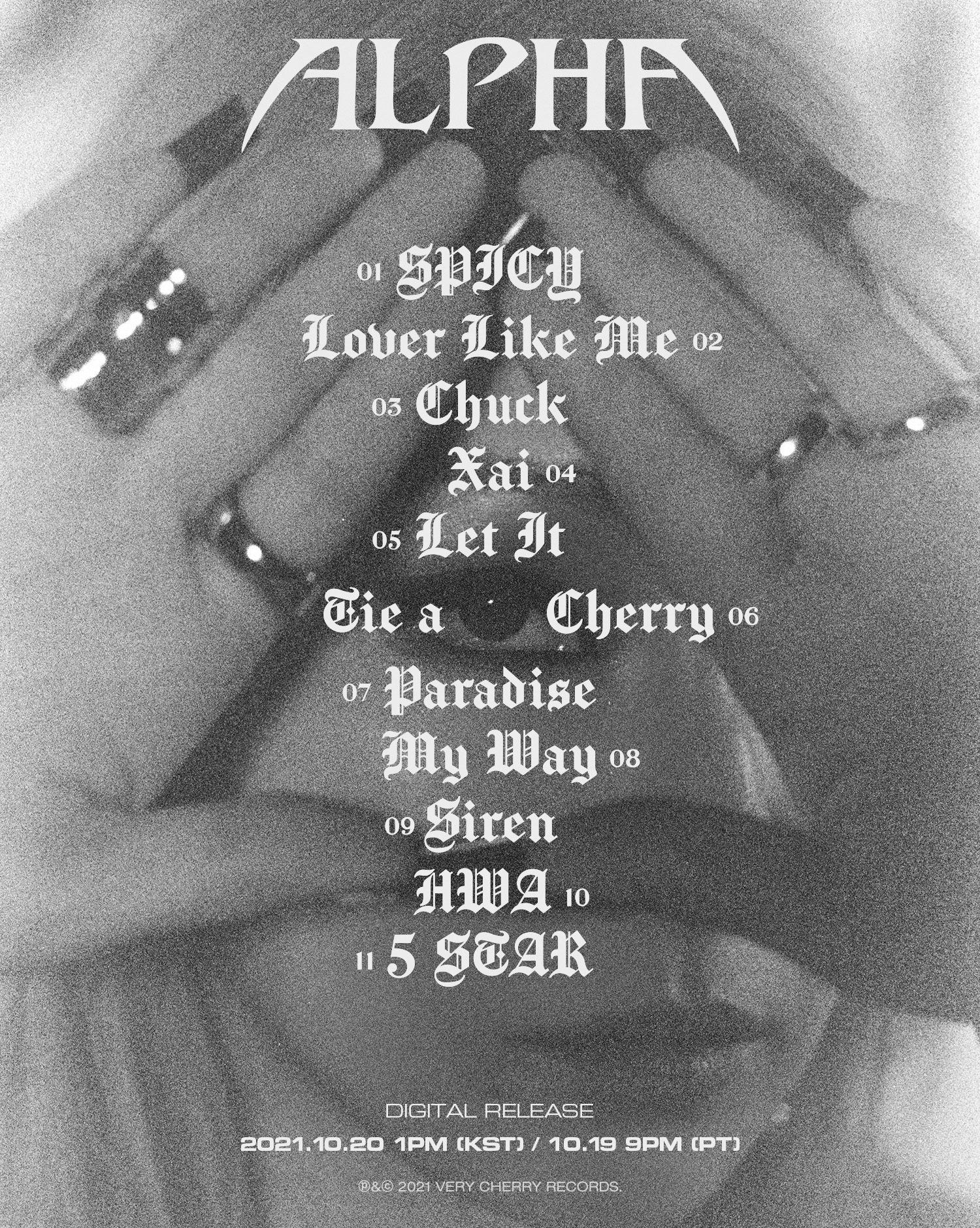 圖 CL 正規一輯ALPHA 10/20發行、曲目表