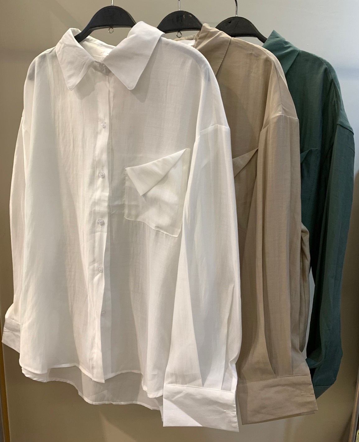 (n03)絲質設計口袋款襯衫