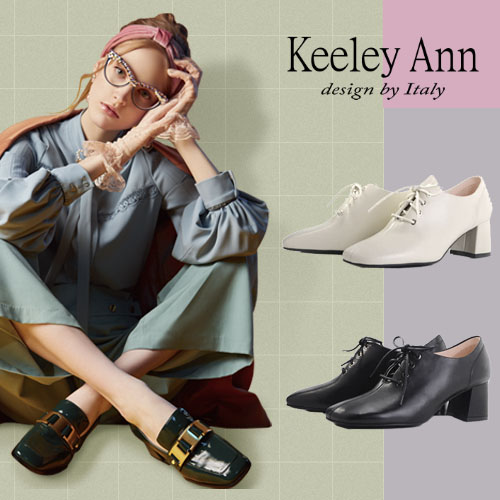 Keeley Ann
														柔軟羊皮綁帶方頭跟鞋