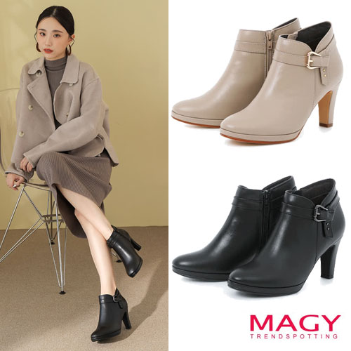 MAGY
真皮釦帶金屬高跟短靴