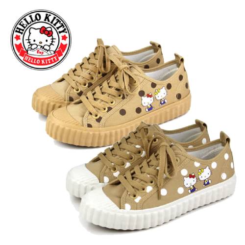 HELLO KITTY
凱蒂貓白玉珍奶綁帶休閒帆布餅乾鞋