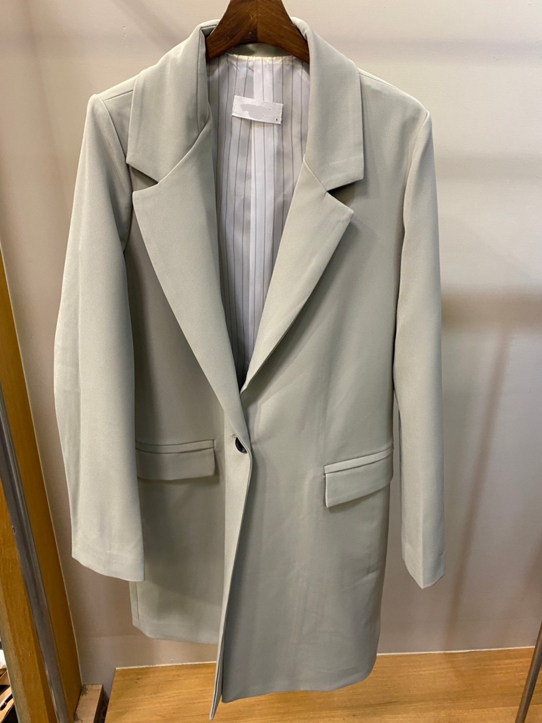 (M85)長版內直條西裝外套