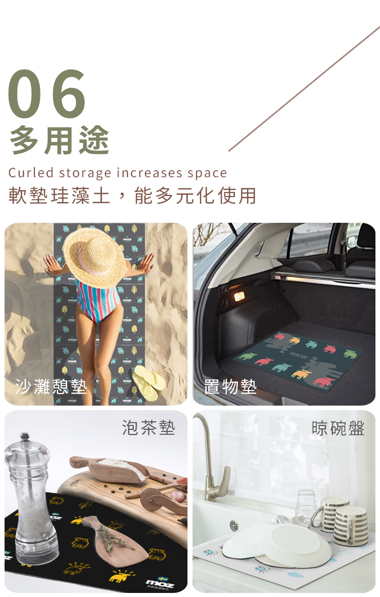 moz Swedish moose quick-drying soft diatom non-slip three-dimensional floor mat - only me (coffee black) - Other Furniture - Waterproof Material Black