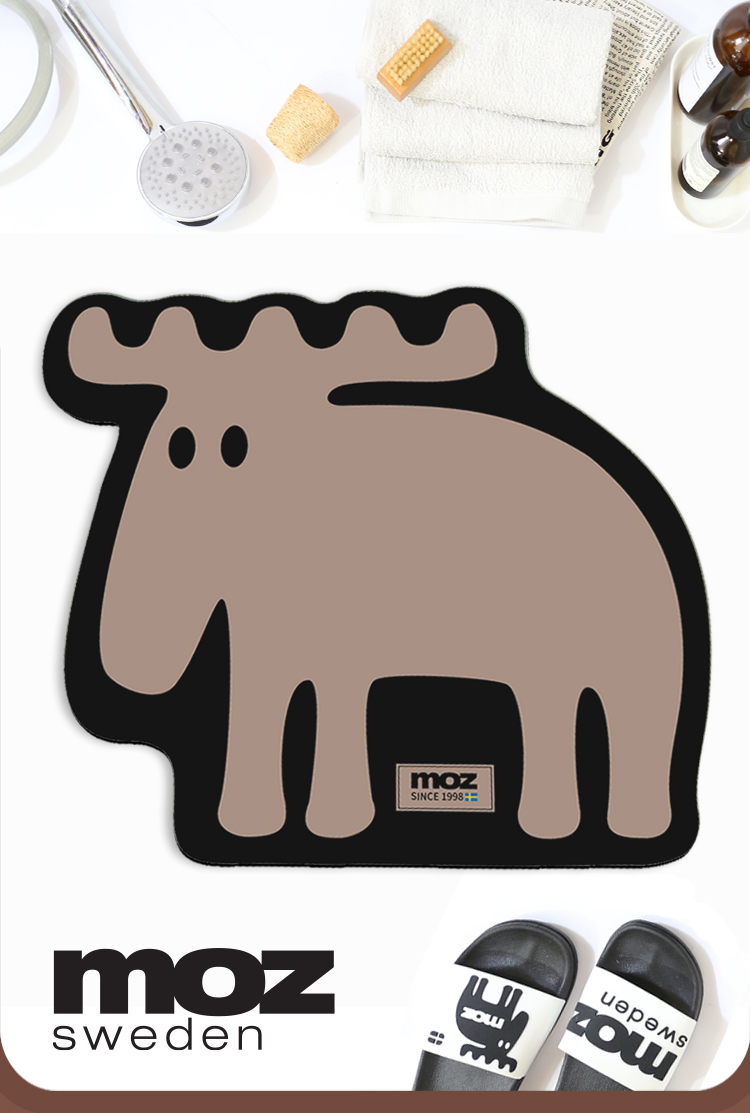 moz Swedish moose quick-drying soft diatom non-slip three-dimensional floor mat - only me (coffee black) - Other Furniture - Waterproof Material Black