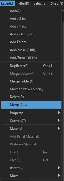 Merge all layers in Medibang Paint Pro 