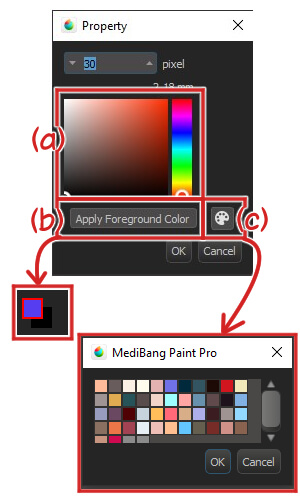 Change comic frame border color in Medibang