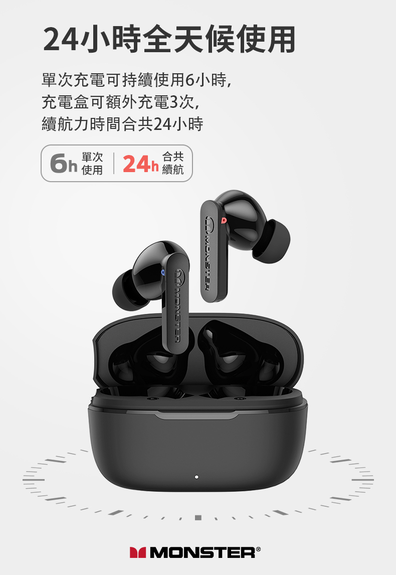 Monster N-Lite Clear Talk トゥルー ワイヤレス イヤホン - ヘッドホン・イヤホン - その他の素材 ブラック