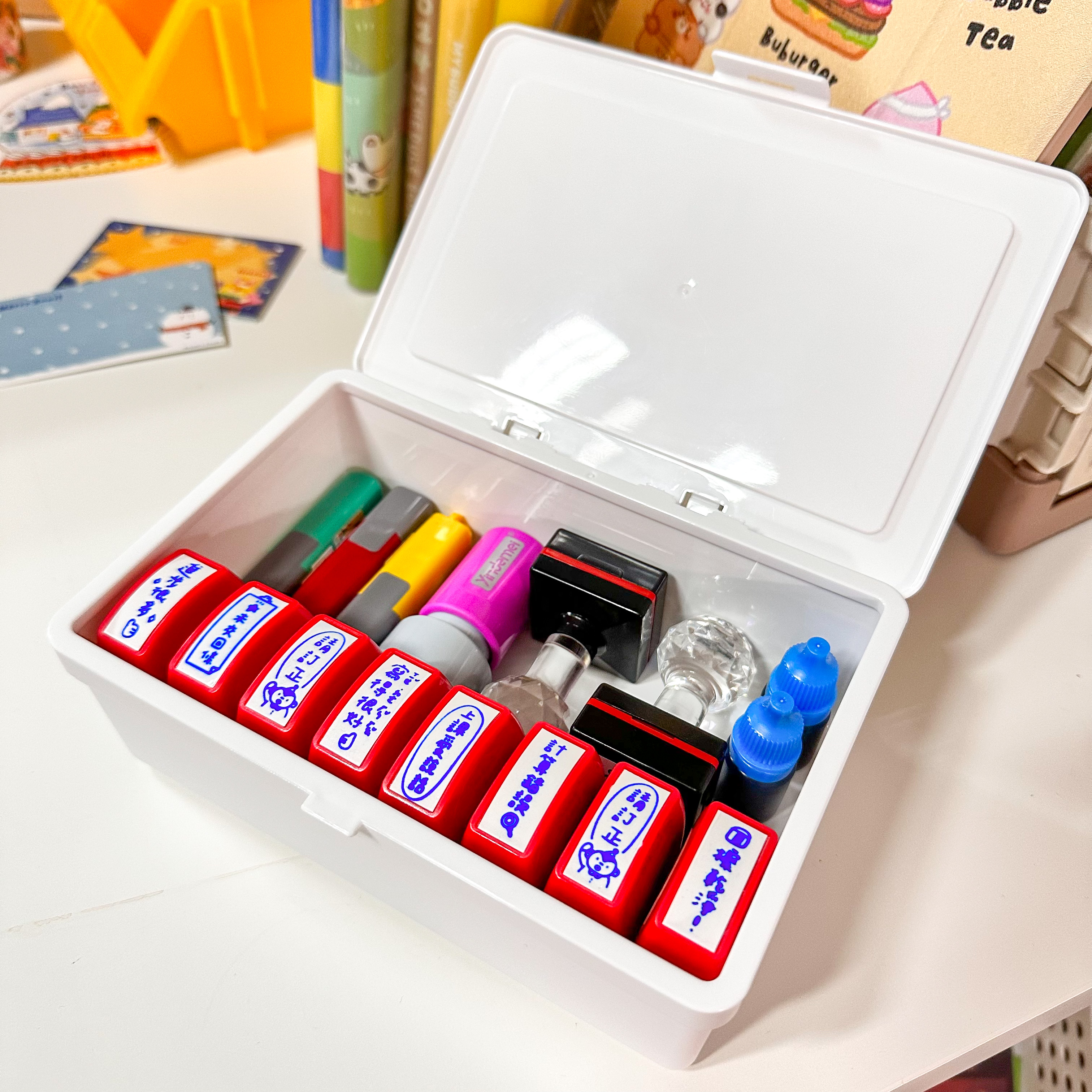 Teacher stamp storage box/stationery stamp sticky note storage box - Shop  buuuulan Pencil Cases - Pinkoi