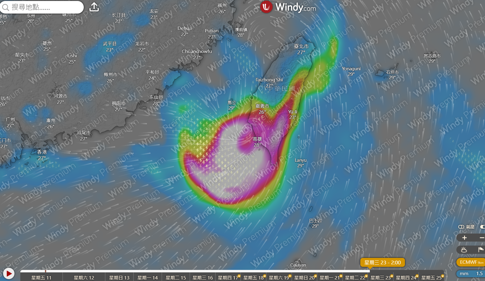 圖 颱風從西部台灣海峽上來的卦?