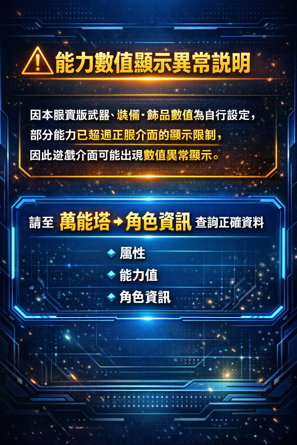 暗界天堂私服論壇 - 遊戲介面的能力數值異常